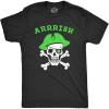 Mens Arrrish T Shirt Funny Saint Patricks Day Irish Pirate St Patty Humor Tee(Heather Black)