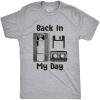 Mens Back in My Day T Shirt Funny Old Tech Cassette Floppy Disk Tee(Light Heather Grey)