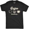 Mens Coffee Loading T Shirt Funny Mugs Caffiene Computer Novelty Tee(Heather Black)