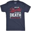 Mens Give Me Liberty Or Give Me Death T Shirt Funny Sarcastic Patriotic Quote Tee for Guys(Heather Navy)
