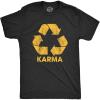 Mens Karma Recycler T Shirt Funny Motivational Positivity Universe Graphic Novelty Tee(Heather Black)