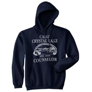 Crazy Dog T-Shirts Camp Crystal Lake Sweater Funny Shirts Camping Vintage Horror Novelty Hoodie XXL Blue