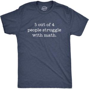 Mens 5 Out of 4 People Struggle with Math T Shirt Funny Nerdy School Tee(Navy)