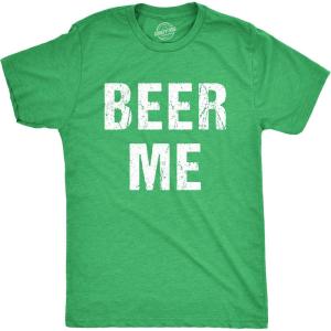 Mens Beer Me T Shirt Funny Saint Patricks Day Cool Sarcastic Drinking Irish Tee(Heather Green)
