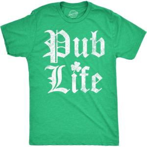 Mens Funny T Shirts Pub Life St Patricks Day Drinking Shirt for Men