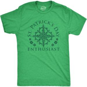Mens St Patrick’s Day Enthusiast T Shirt Funny Saint Patrick Day T-Shirt Joke(Heather Green)