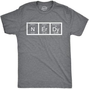 Nerdy Periodic Table T Shirt Funny Science Shirts Mens(Light Heather Grey)