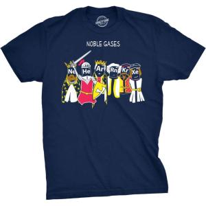 Nerdy Periodic Table T Shirt Funny Science Shirts Mens(Navy)