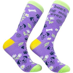 Women’s Best Dog Mom Ever Socks Funny Mothers Day Pet Puppy Animal Lover Graphic Novelty Footwear Funny and Sarcastic Gift for Casual Wear