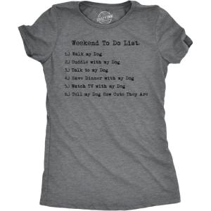 Womens Weekend to Do List Funny Dog List T Shirt Hilarious Shirt Dog Mom Gift(Dark Heather Grey)
