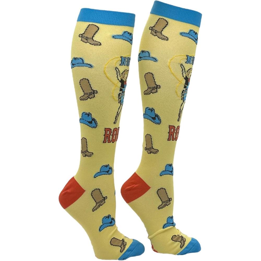 imageCrazy Dog TShirts Funny Compression Socks for Women and Men Cute Compression Socks for WomenFirst Rodeo