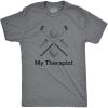 Mens My Therapist Golf T Shirt Funny Sports Activity Golfing Graphic Novelty Tee Crazy Dog Novelty Mens T-Shirts with Golf Sayings Soft Comfortable Funny Graphic Tee Dark Heather Grey M