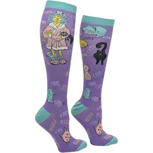 Crazy Dog T-Shirts Funny Compression Socks for Women and Men Cute Compression Socks for Women(Cat Lady)