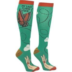 Crazy Dog T-Shirts Funny Compression Socks for Women and Men Cute Compression Socks for Women(Last Flying Fuck)