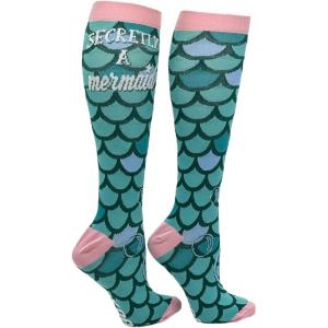 Crazy Dog T-Shirts Funny Compression Socks for Women and Men Cute Compression Socks for Women(Secretly a Mermaid)