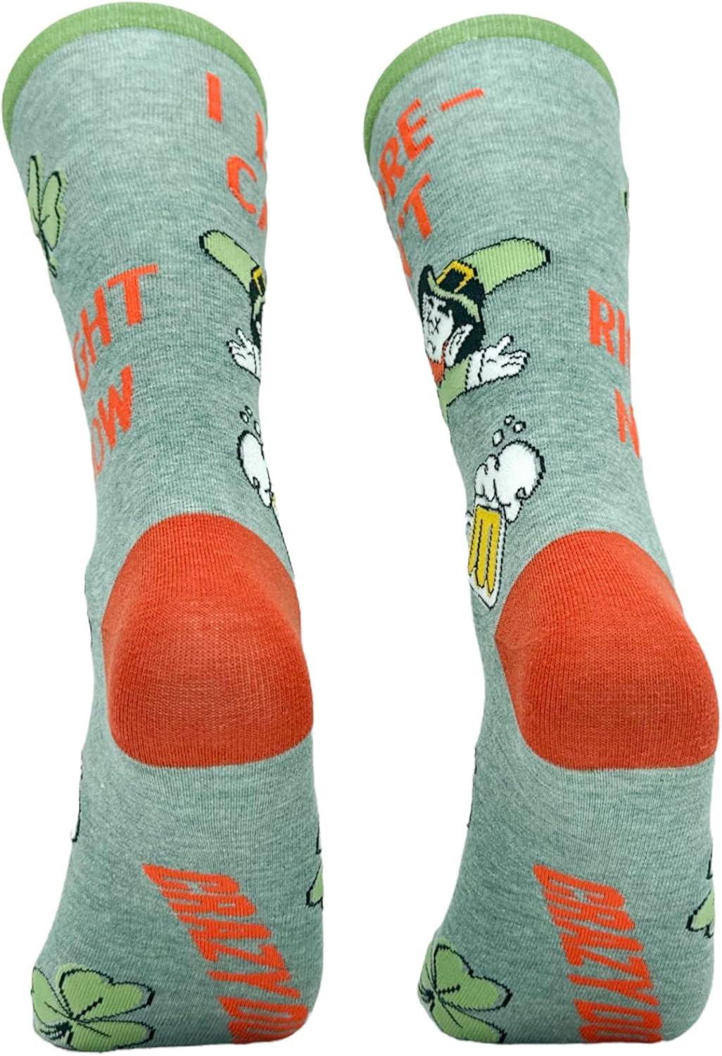 imageCrazy Dog TShirts Funny Socks for St Patricks Day Green Irish Socks for the Parade on Saint Pattys DayLeprecant