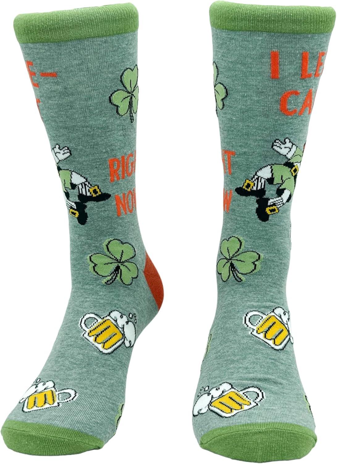 imageCrazy Dog TShirts Funny Socks for St Patricks Day Green Irish Socks for the Parade on Saint Pattys DayLeprecant
