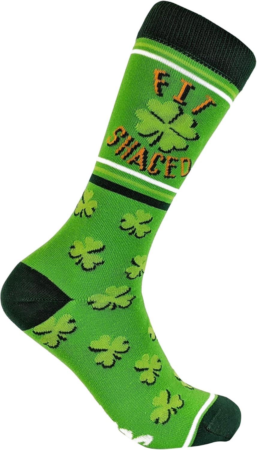 imageCrazy Dog TShirts Funny Socks for St Patricks Day Green Irish Socks for the Parade on Saint Pattys DayWomens Fit Shaced