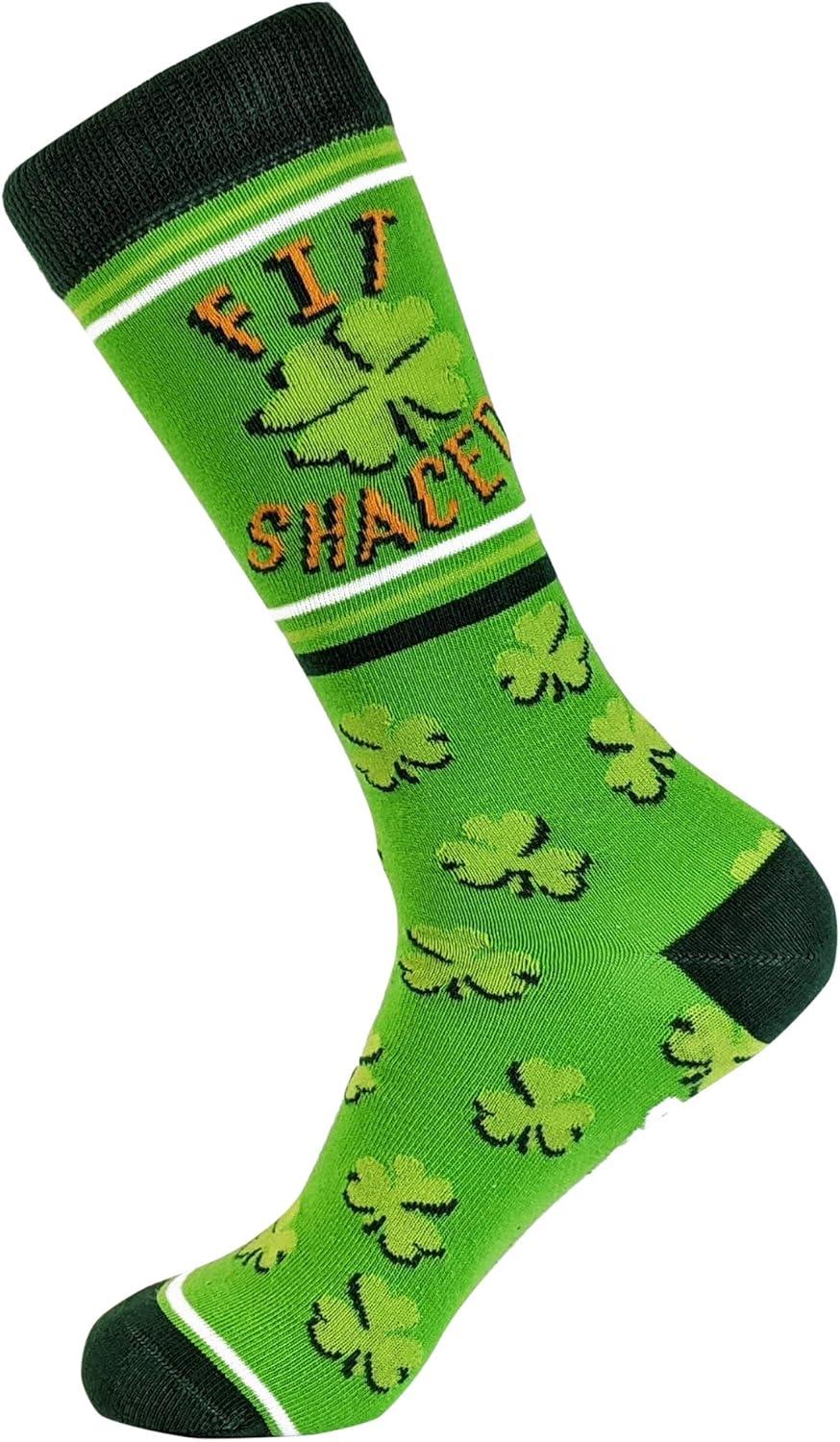 imageCrazy Dog TShirts Funny Socks for St Patricks Day Green Irish Socks for the Parade on Saint Pattys DayWomens Fit Shaced