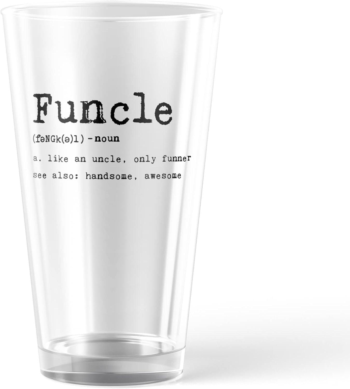 imageFuncle Definition Pint Glass Funny Uncle Family Fun Graphic Novelty Cup16 oz Funny Drinking Glasses Uncle Cool Sarcastic Novelty Drinking Glasses White Standard