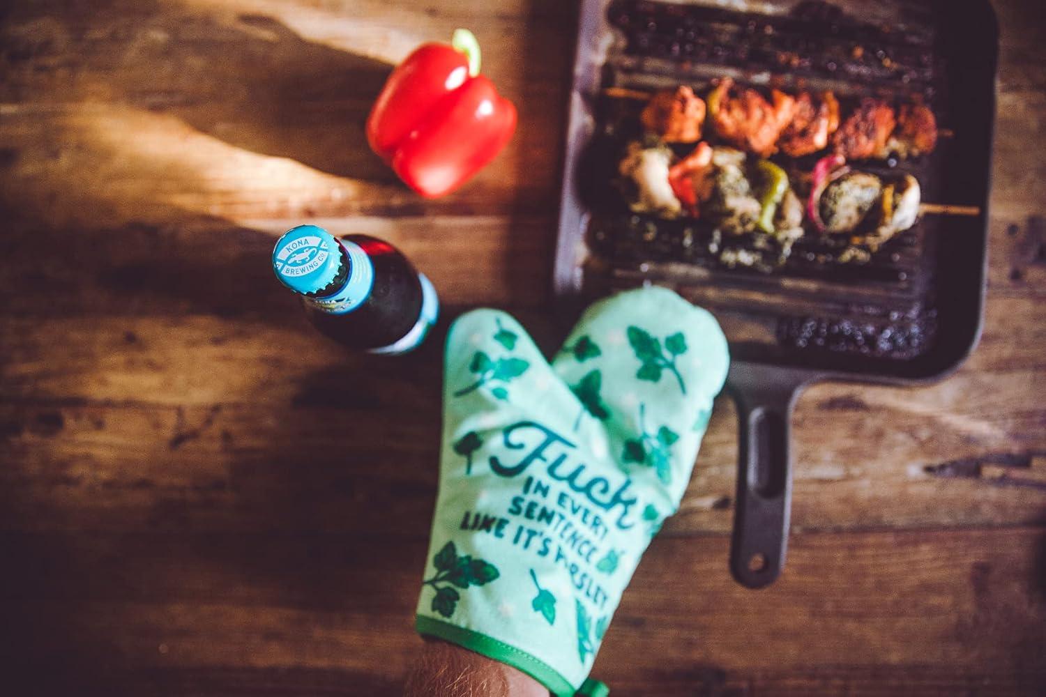 imageI Sprinkle Fck in Every Sentence Like Its Parsley Oven Mitt Funny Cooking Graphic Kitchen Accessories Funny Graphic Kitchenwear Cool Food Novelty Green Oven MittOven Mitt
