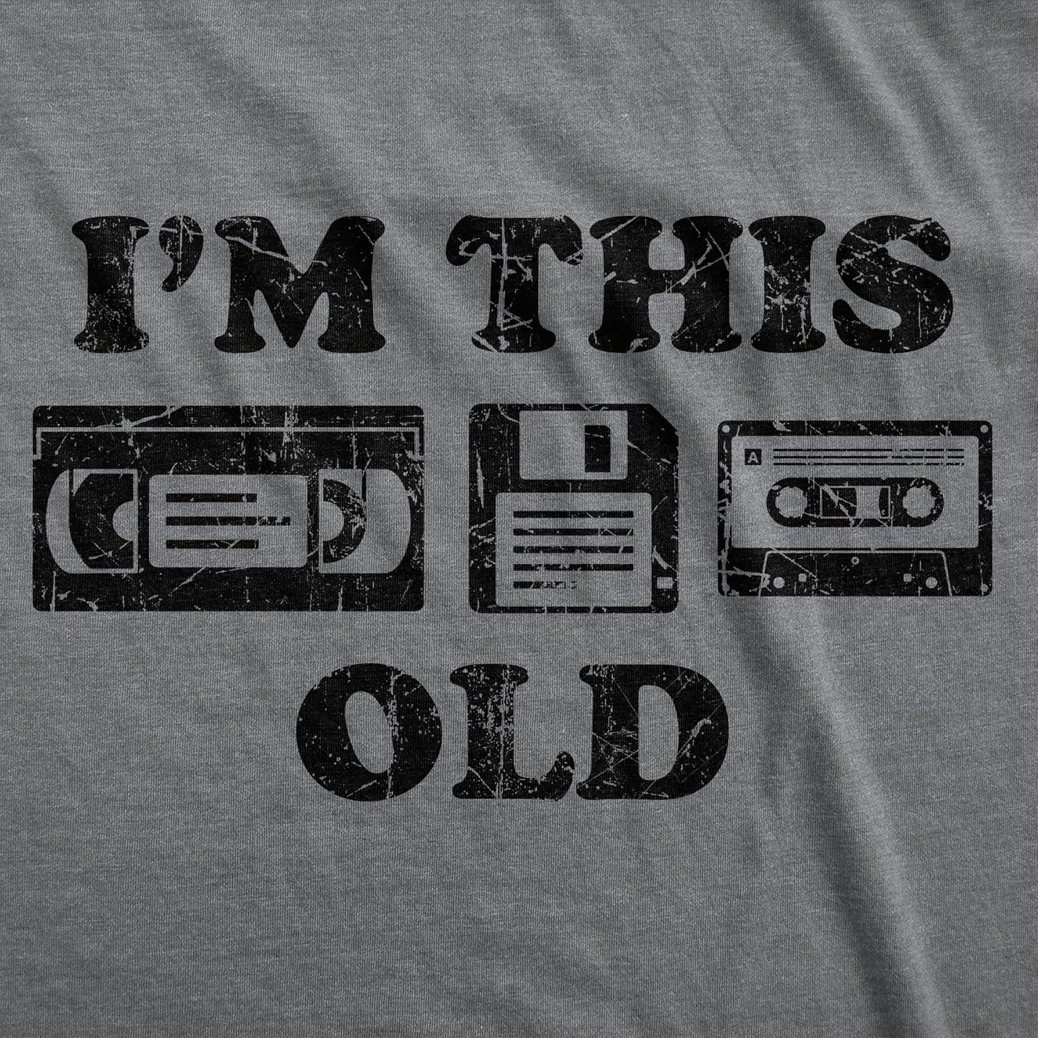 imageMens Funny T Shirts Im This Old Oldometer 40 50 or 60 and More Sarcastic Birthday Graphic Novelty Tees for MenDark Heather Grey Im This Old