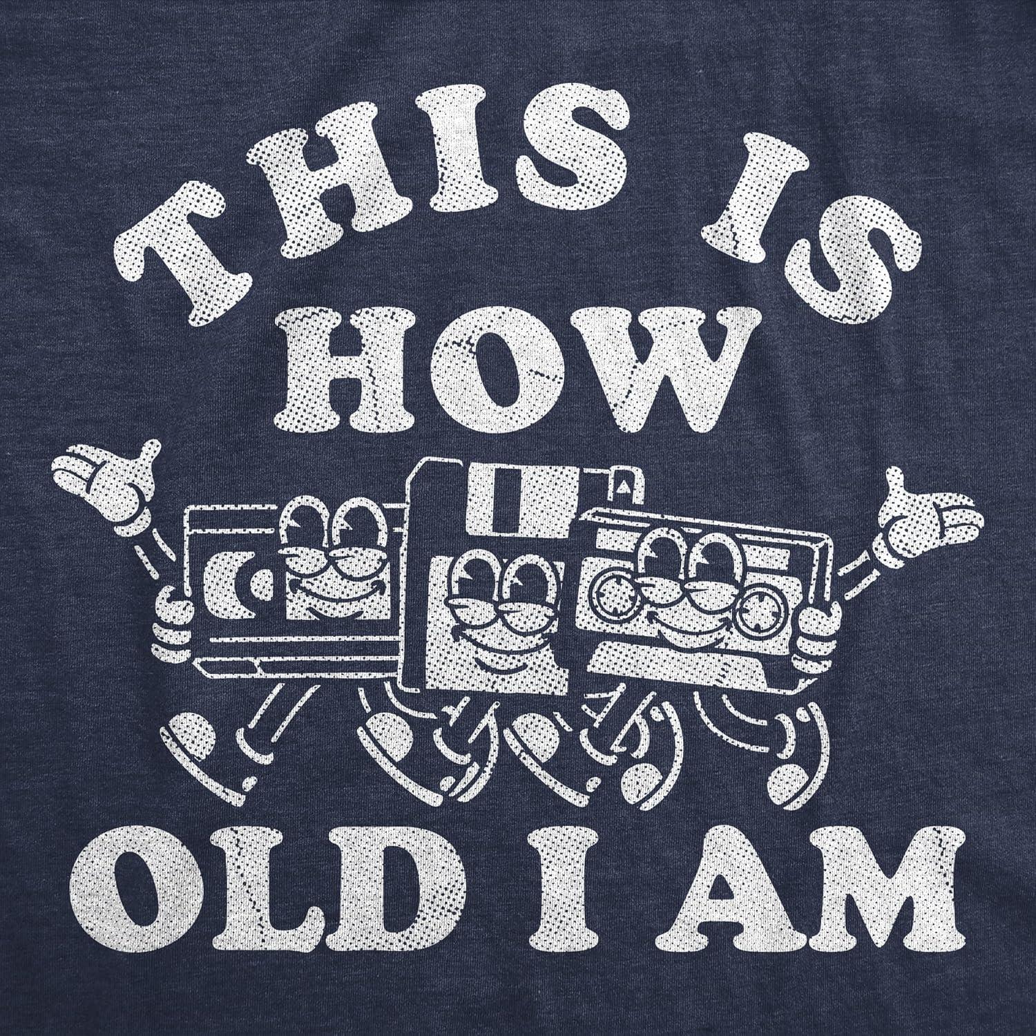imageMens Funny T Shirts Im This Old Oldometer 40 50 or 60 and More Sarcastic Birthday Graphic Novelty Tees for MenHeather Navy How Old I Am