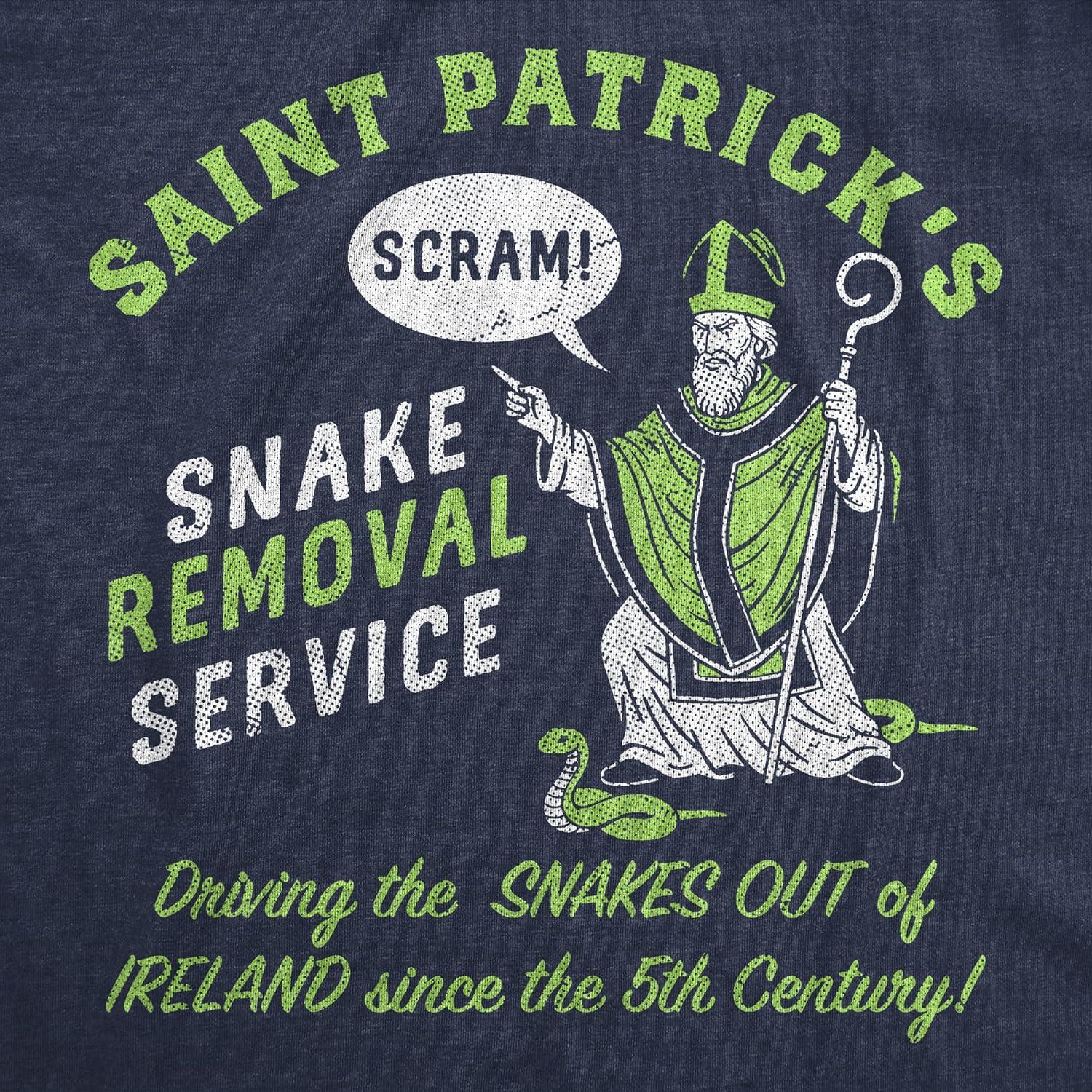 imageMens Funny T Shirts Saint Patricks Snake Removal Service Sarcastic St Paddys Day Tee for Men