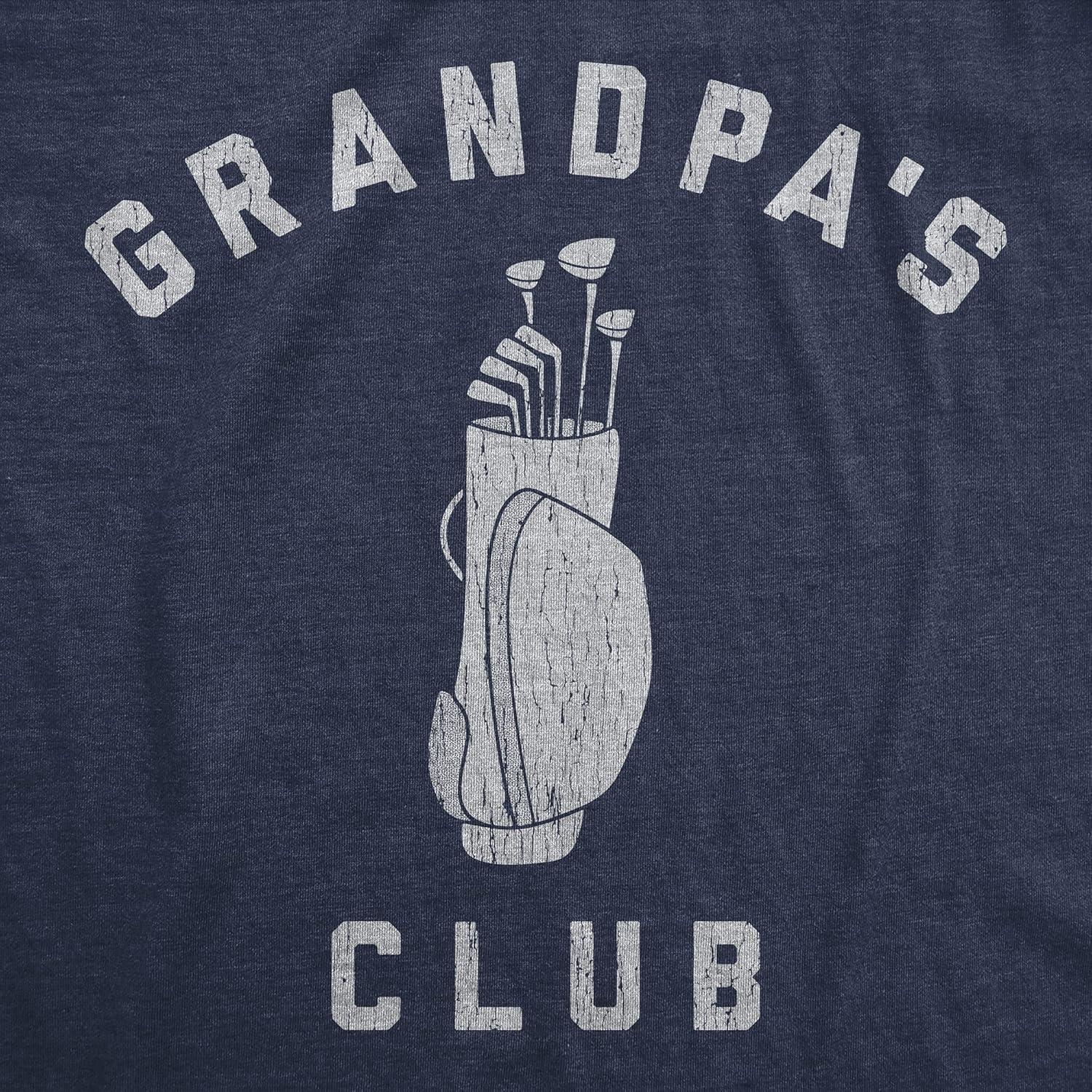 imageMens Grandpas Club T Shirt Funny Grandfather Golf Lover Gift for Gramps Novelty TeeNavy