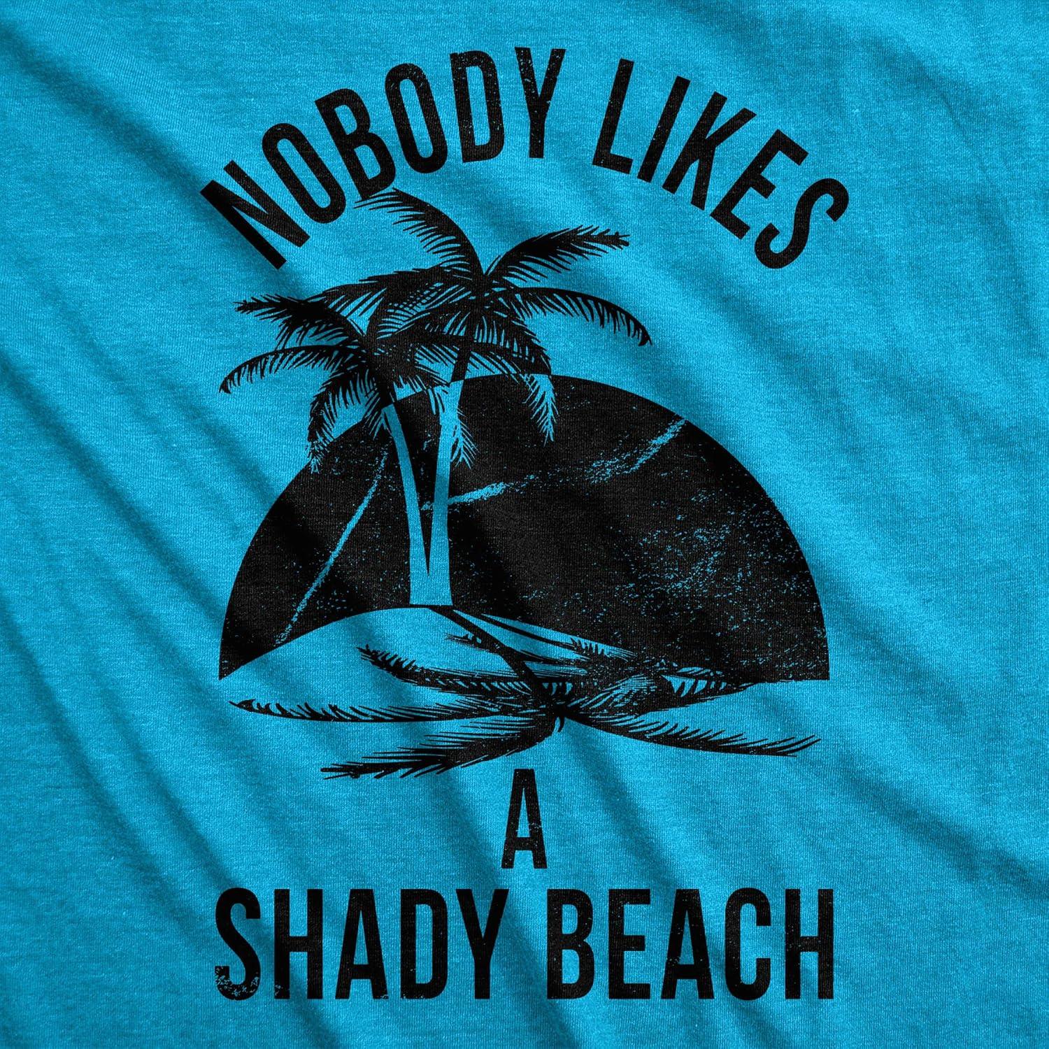 imageMens Shady Beach Funny Cool Tees Sleeveless Gym Workout Novelty Fitness TanktopHeather Turquoise