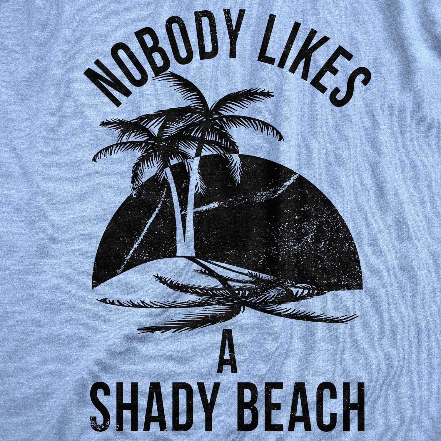 imageMens Shady Beach Funny Shirts Vacation Funny Vintage Novelty Hilarious T ShirtHeather Light Blue