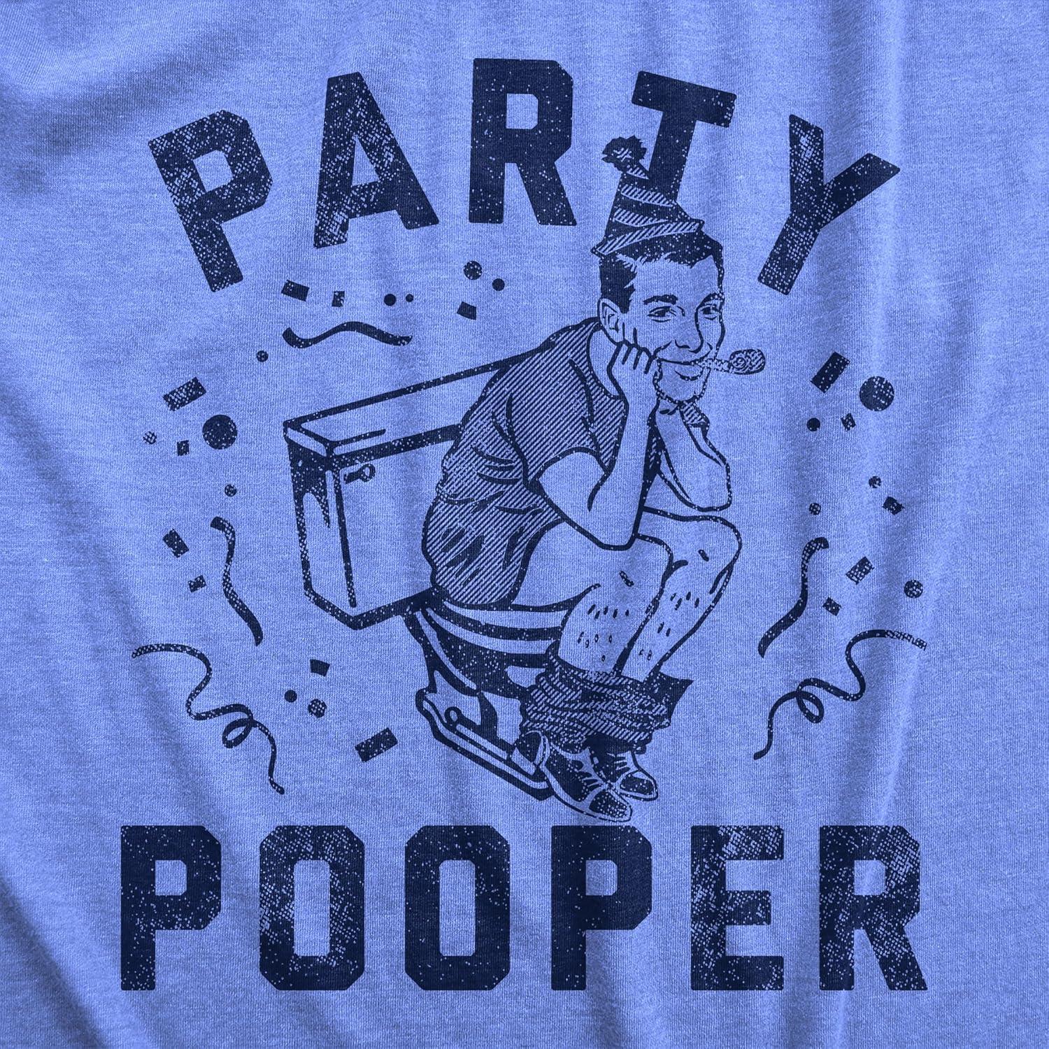 imageMens Toilet Humor TShirts Funny Tees Full of Bull Shirt for GuysLight Heather Blue Party Pooper