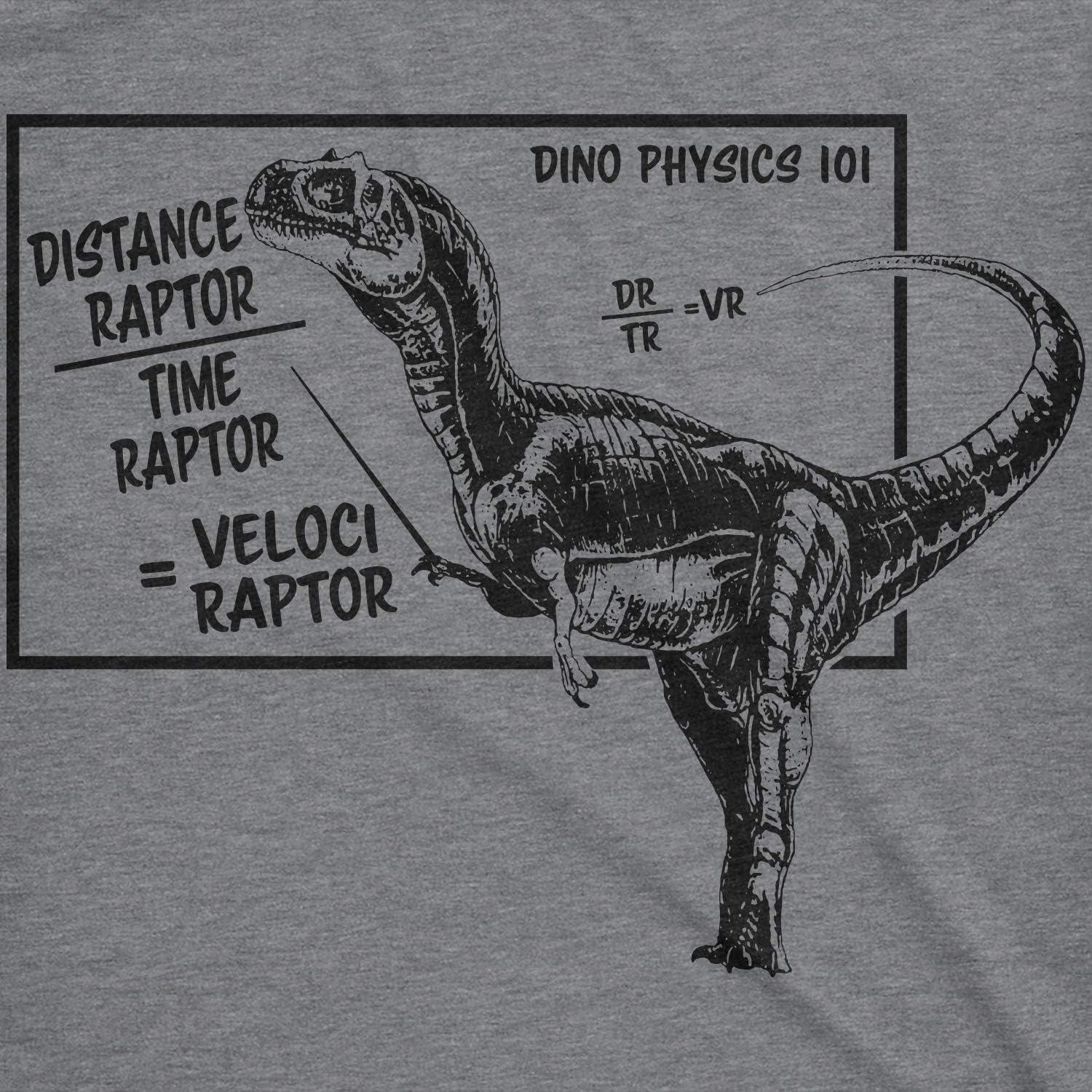 imageMens Velociraptor T Shirt Funny Physics Joke Raptor Dinosaur Novelty SayingDark Heather Grey