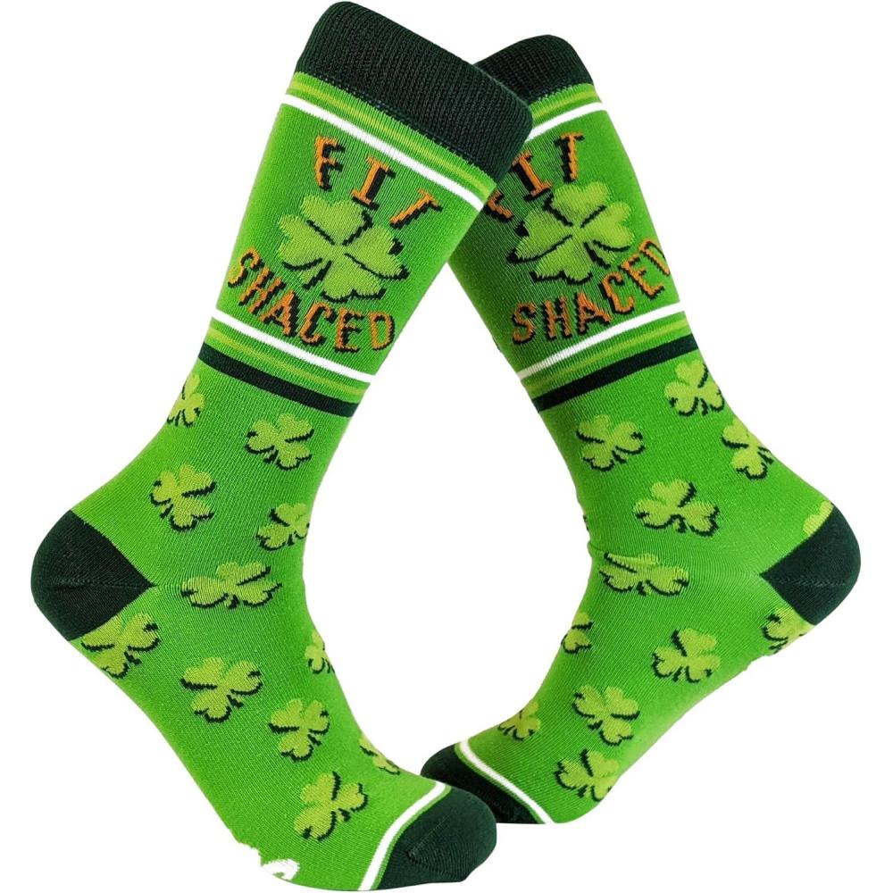 imageCrazy Dog TShirts Funny Socks for St Patricks Day Green Irish Socks for the Parade on Saint Pattys DayWomens Fit Shaced