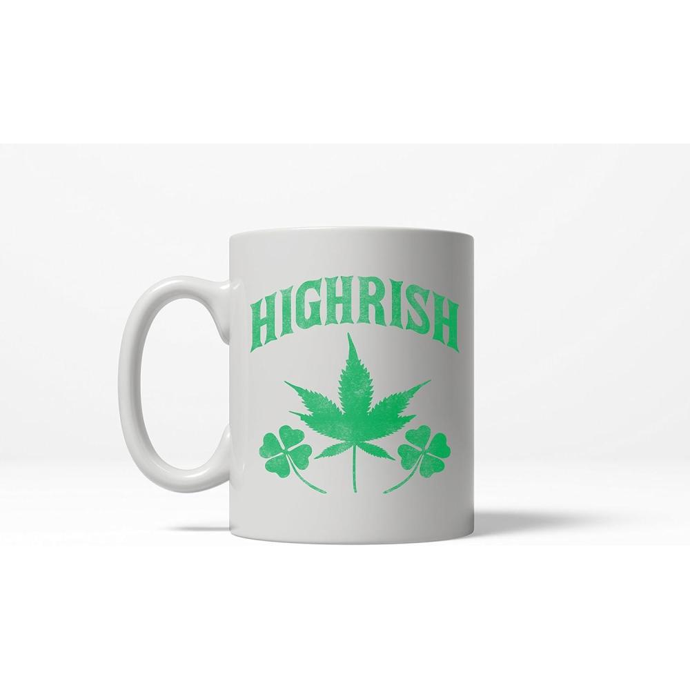 imageCrazy Dog TShirts Highrish Funny Irish Pride St Patricks Day Lucky Clover Ceramic Coffee Drinking Mug 11oz Microwave Safe Insulated Drinking Cup