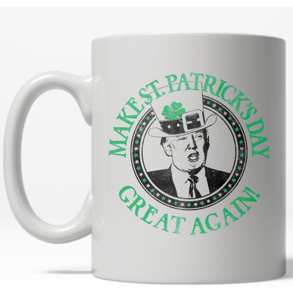 imageCrazy Dog TShirts Make St Patties Day Great Again Mug Funny Trump St Patricks Day Coffee Cup 11oz Microwave Safe Insulated Drinking Cup