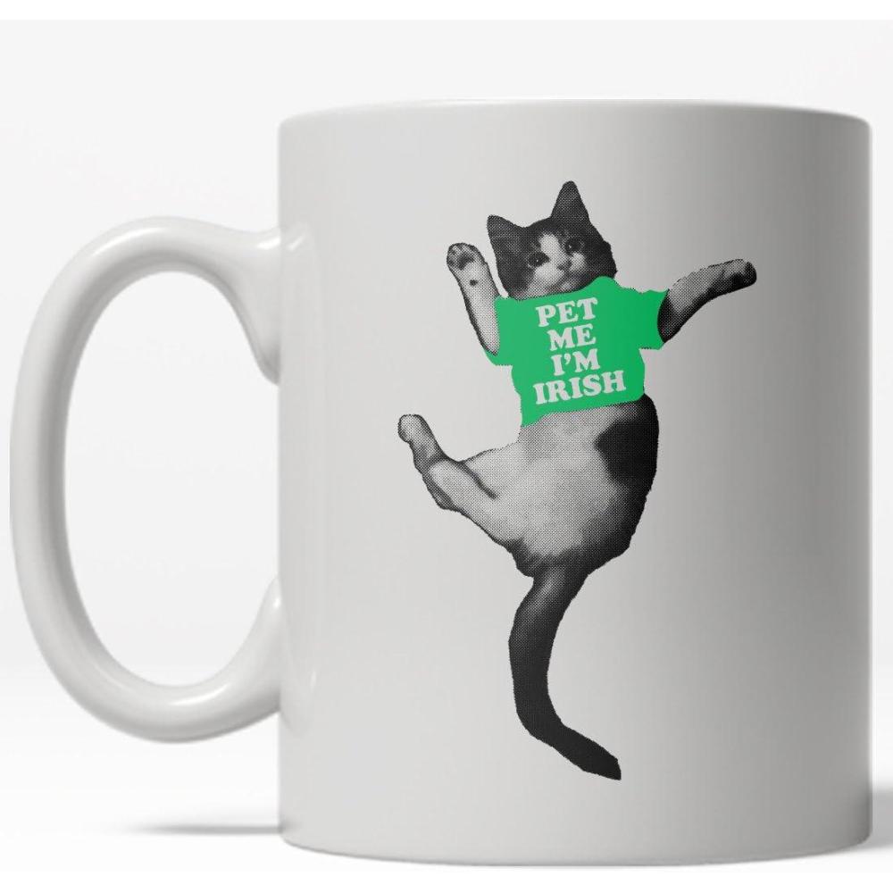 imageCrazy Dog TShirts Pet Me Im Irish Mug Funny St Patricks Day Coffee Cup 11oz Microwave Safe Insulated Drinking Cup