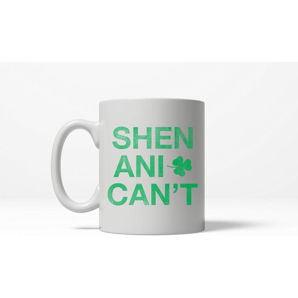 imageCrazy Dog TShirts ShenaniCant Funny Irish St Patricks Day Lucky Clover Ceramic Coffee Drinking Mug 11oz Microwave Safe Insulated Drinking Cup