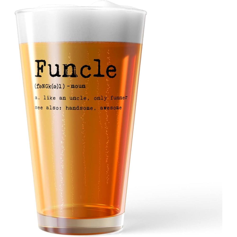 imageFuncle Definition Pint Glass Funny Uncle Family Fun Graphic Novelty Cup16 oz Funny Drinking Glasses Uncle Cool Sarcastic Novelty Drinking Glasses White Standard