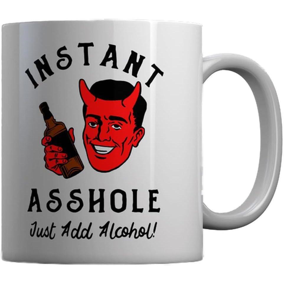 imageInstant Asshole Just Add Alcohol Mug Funny Drinking Jerk Devil Novelty Cup 11oz Microwave Safe Insulated Drinking Cup