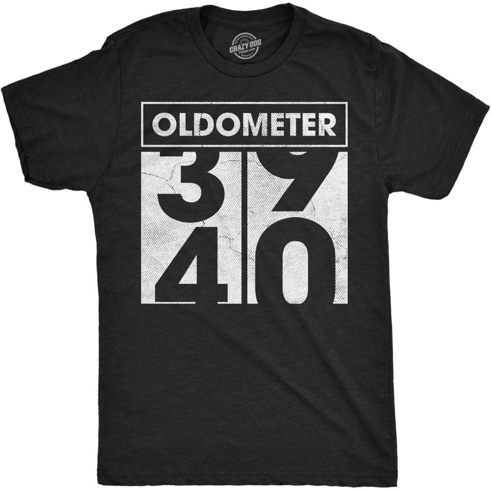 imageMens Funny T Shirts Im This Old Oldometer 40 50 or 60 and More Sarcastic Birthday Graphic Novelty Tees for MenHeather Black Oldometer 39 40