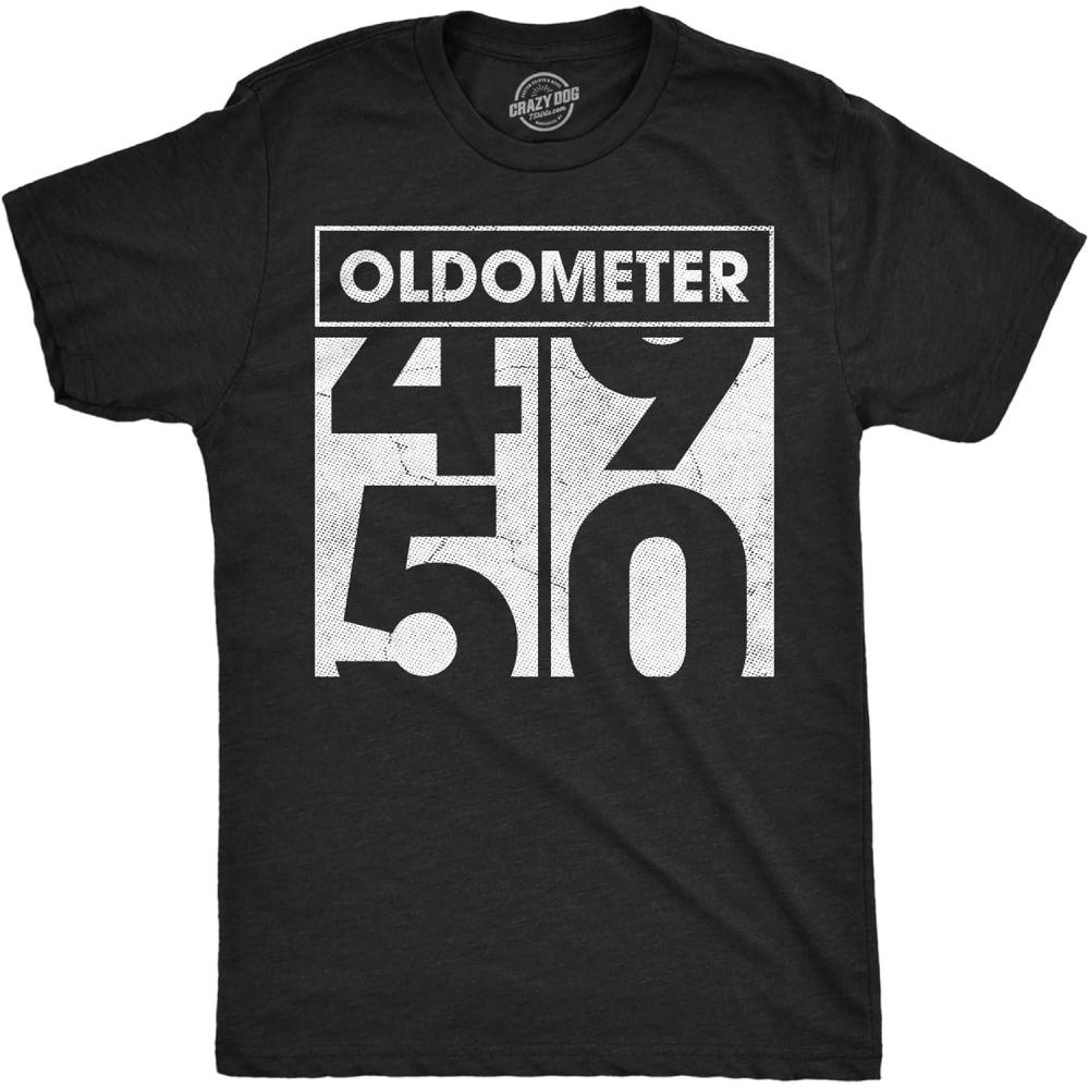 imageMens Funny T Shirts Im This Old Oldometer 40 50 or 60 and More Sarcastic Birthday Graphic Novelty Tees for MenHeather Black Oldometer 49 50