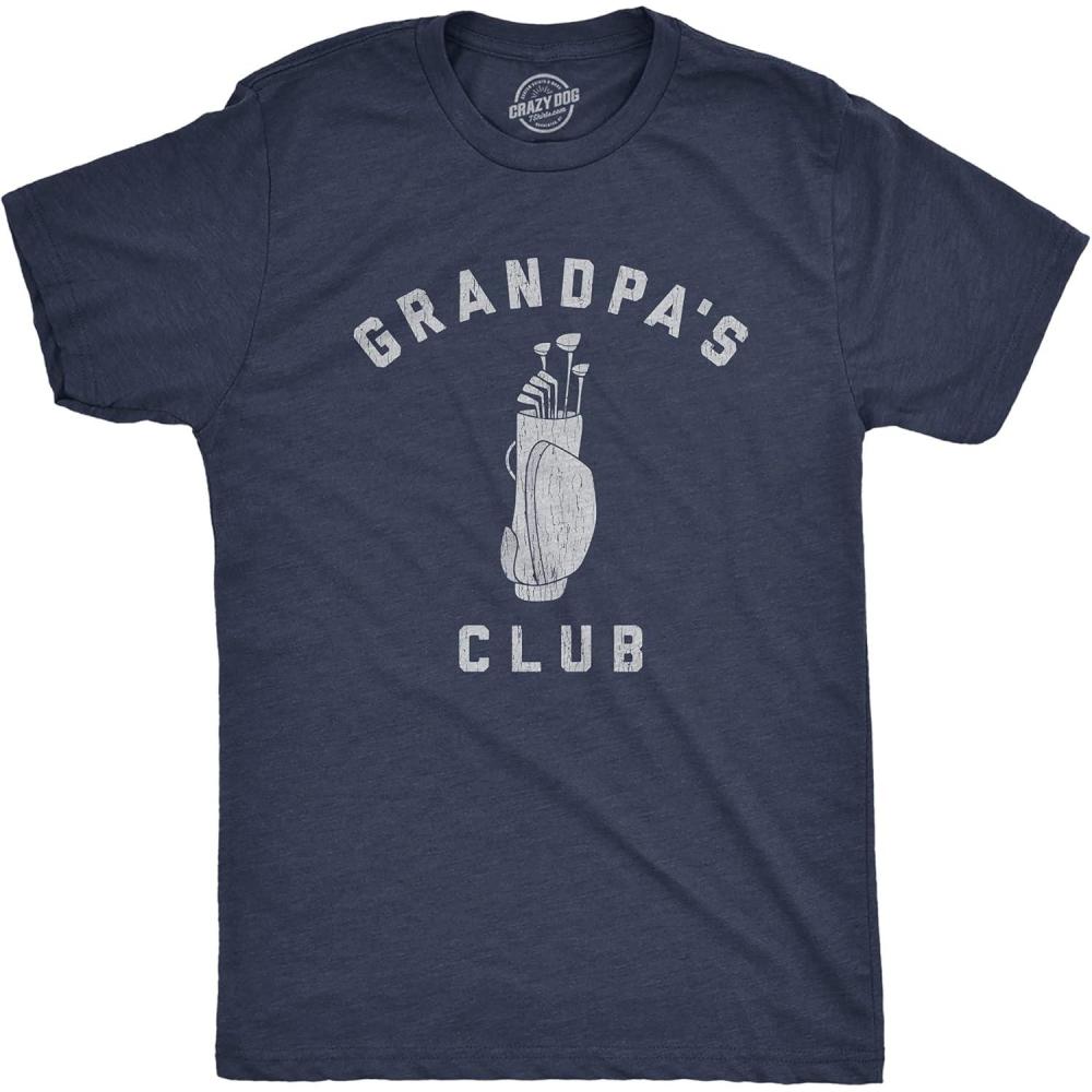 imageMens Grandpas Club T Shirt Funny Grandfather Golf Lover Gift for Gramps Novelty TeeNavy