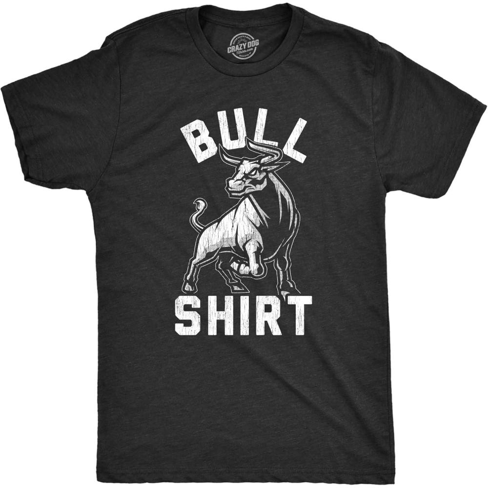 imageMens Toilet Humor TShirts Funny Tees Full of Bull Shirt for GuysHeather Black Bull Shirt