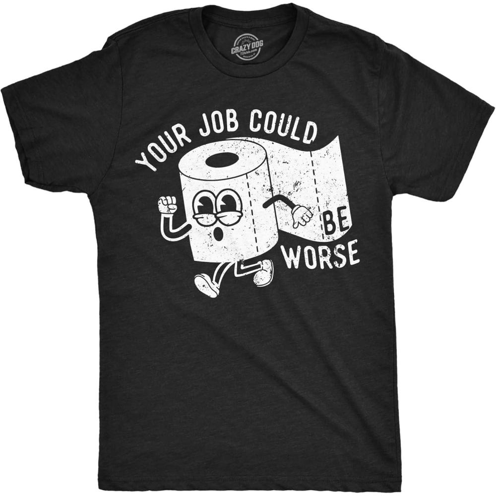 imageMens Toilet Humor TShirts Funny Tees Full of Bull Shirt for GuysHeather Black  Job Worse