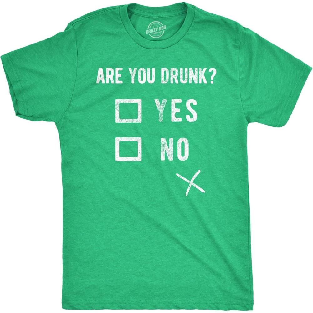 imageMens are You Drunk T Shirt Funny Beer Drinking Party TeeHeather Green