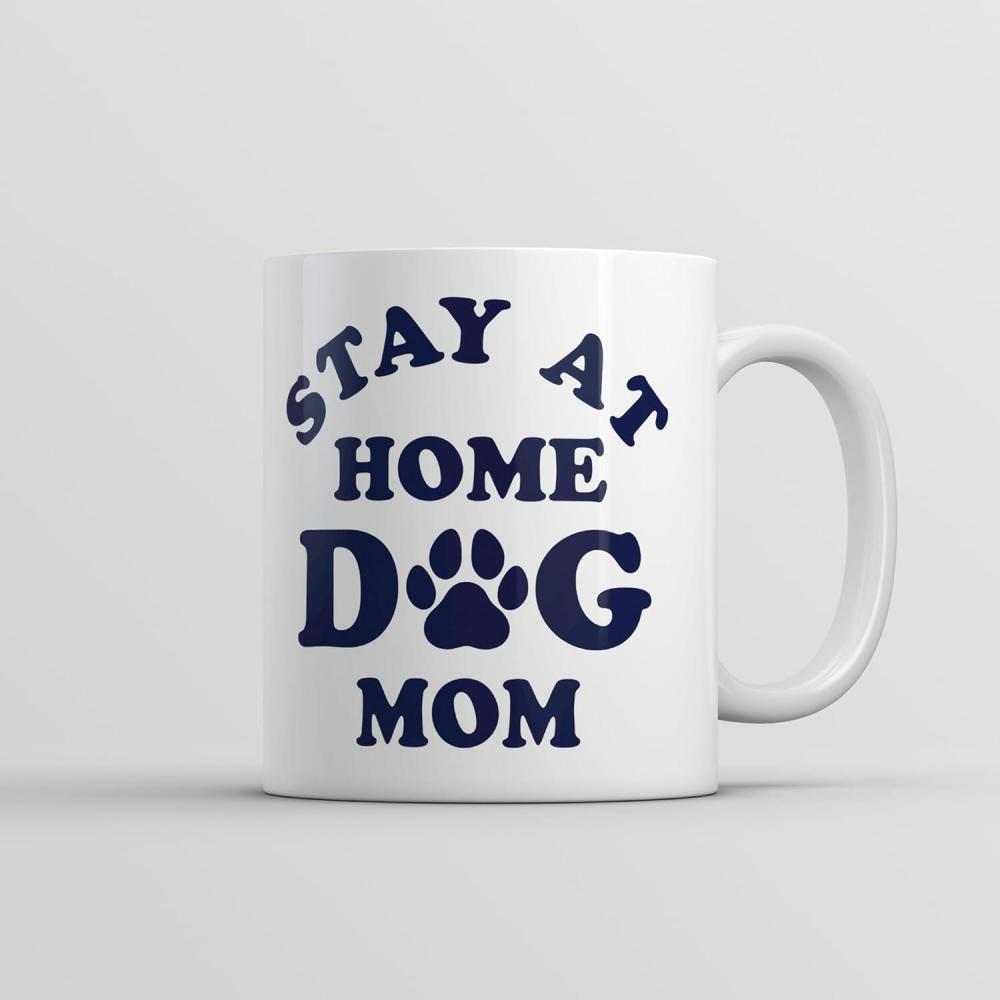imageStay At Home Dog Mom Mug Funny Sarcastic Puppy Graphic Novelty Coffee Cup 11oz Microwave Safe Insulated Drinking Cup