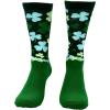 Crazy Dog T-Shirts Funny Socks for St Patricks Day Green Irish Socks for the Parade on Saint Pattys Day(Falling Clovers)