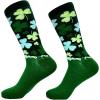 Crazy Dog T-Shirts Funny Socks for St Patricks Day Green Irish Socks for the Parade on Saint Pattys Day(Falling Clovers)