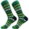 Crazy Dog T-Shirts Funny Socks for St Patricks Day Green Irish Socks for the Parade on Saint Pattys Day(Lucky Socks)